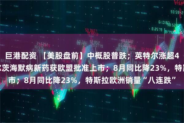 巨港配资 【美股盘前】中概股普跌；英特尔涨超4%；礼来涨超2%，阿尔茨海默病新药获欧盟批准上市；8月同比降23%，特斯拉欧洲销量“八连跌”